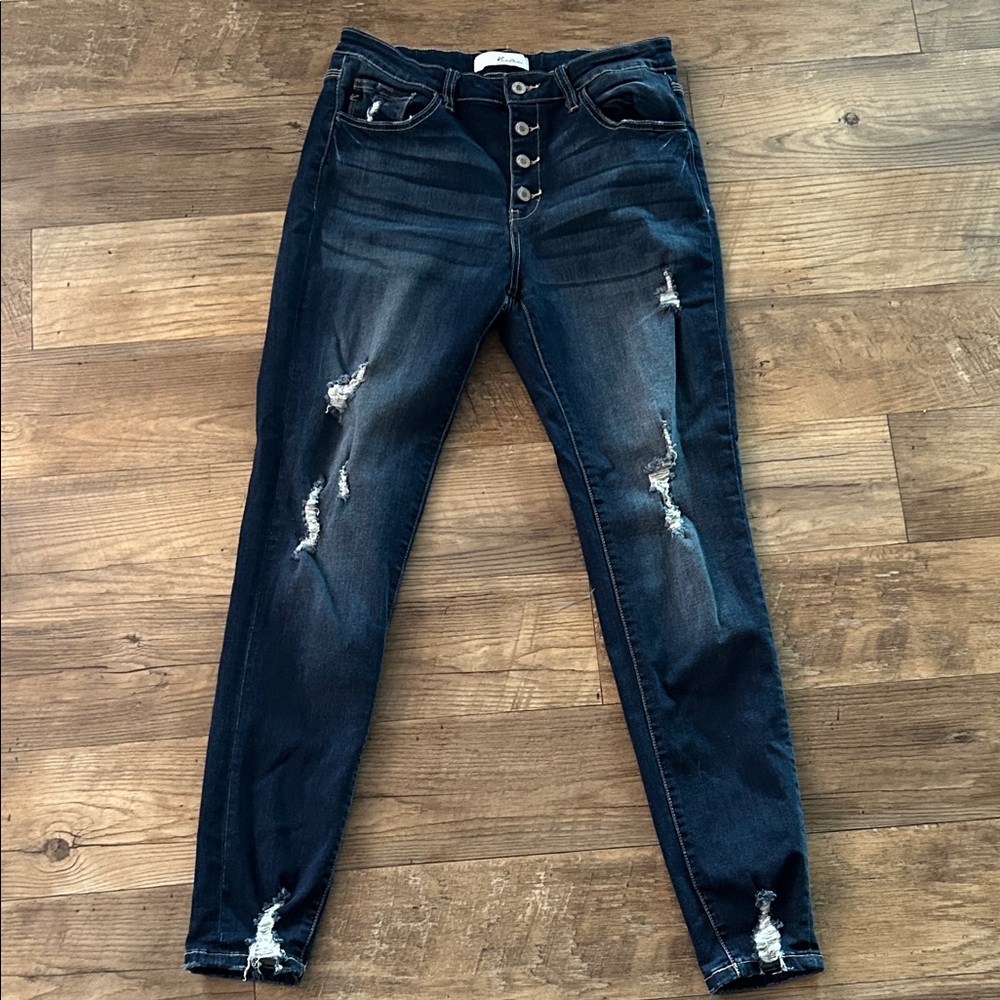 KanCan Dark Blue Distressed Skinny Jeans
